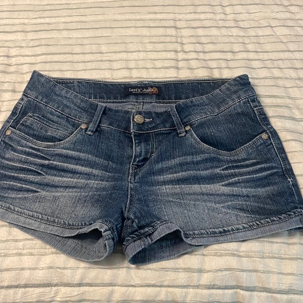 Junior washed look denim  shorts